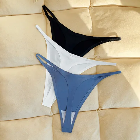 5 Pcs/Lot Women Seamless Silk Sports Panties Seamless Comfort G-String Underwear Female Tiny Thongs Woman Sexy T-Panties Pack