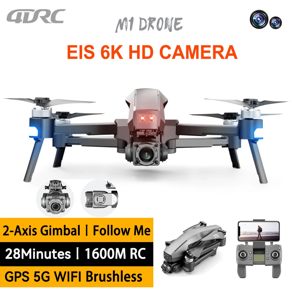 

4DRC M1 Pro 4K Professional Drone With HD Mechanical 2-axis Gimbal Camera 5G Wifi GPS System FPV Foldable Quadcopter Dron 1.6KM