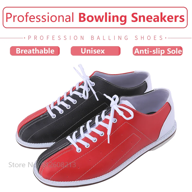 

Men Women Breathable Bowling Sneakers PU Leather Unisex Bowling Shoes Right-hand Anti-skid Outsole Sports Trainer Big Size 38-45