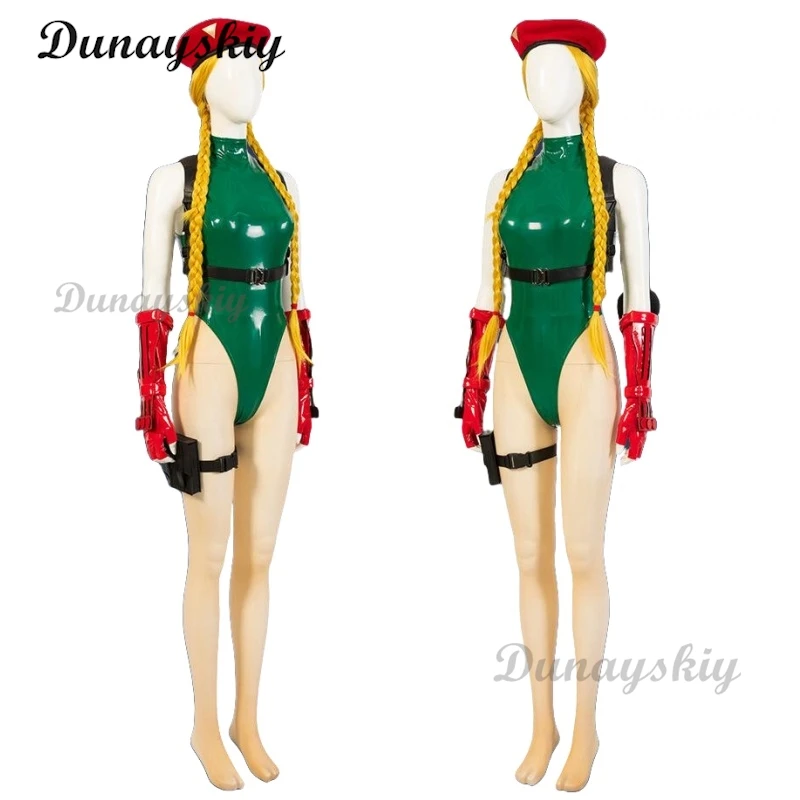 Фото Игра Strreet Fiighter V Косплей Cammy Белый Новое поступление Супер сексуальный костюм для косплея Зеленые комбинезоны Обувь Шляпа для женщин Comic Con №5