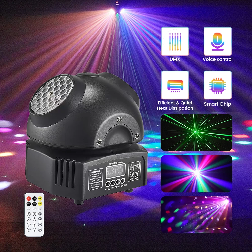 

36 Вт Мини Дискотека Светодиодный DJ Оборудование Партии Свет RGBW DMX Движущаяся Голова Луч Мобильный Стробоскоп Сценический Эффект Для Ночного Клуба Бар Шоу
