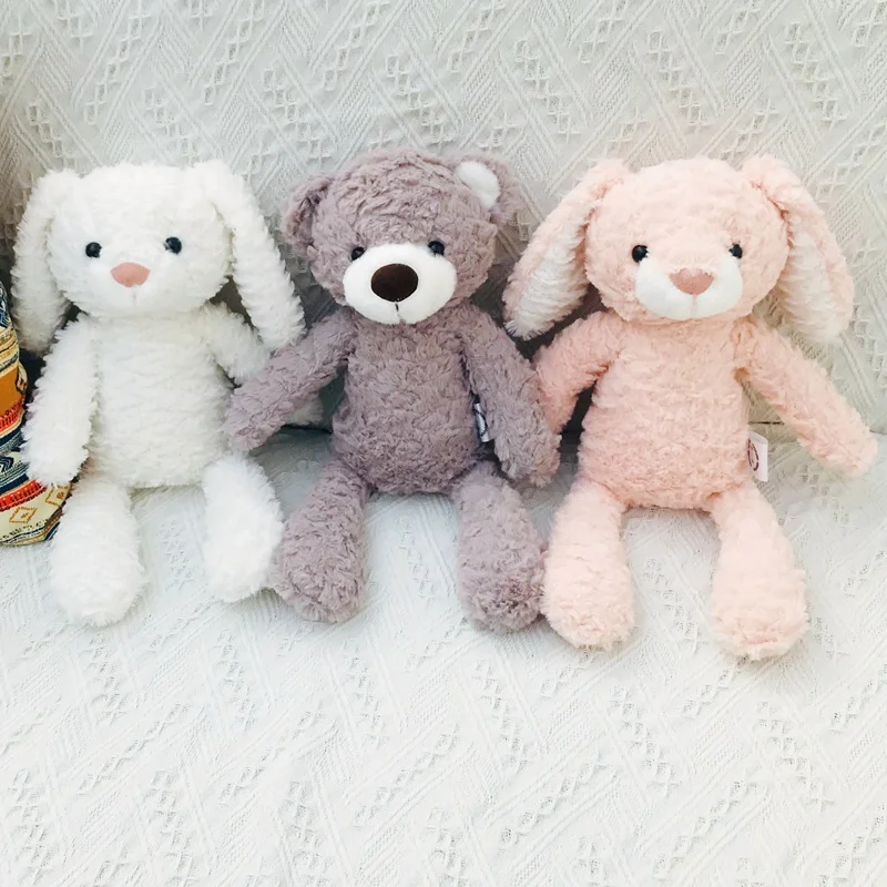 38CM Super Soft Long Legs Baby Gifts Toy Pink White Rabbit Teddy Bear Dog Sheep Elephant Stuffed Animals Doll  for Children