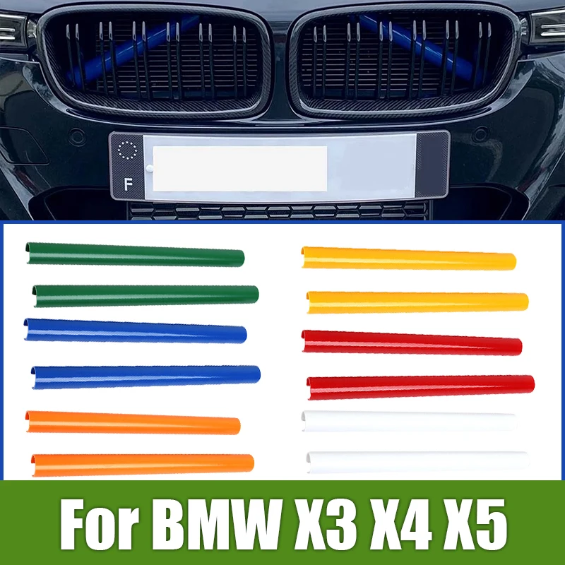 

For BMW X3 F25 G01 X4 G02 X5 G05 Car Front Grille Trim Strips Cover Frame Stickers 6 Color Sport Style Decoration Accessories