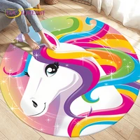 childrens cartoon cute unicorn animals area rug round carpets rugs for living roomkids play crawling soft non slip floor mats