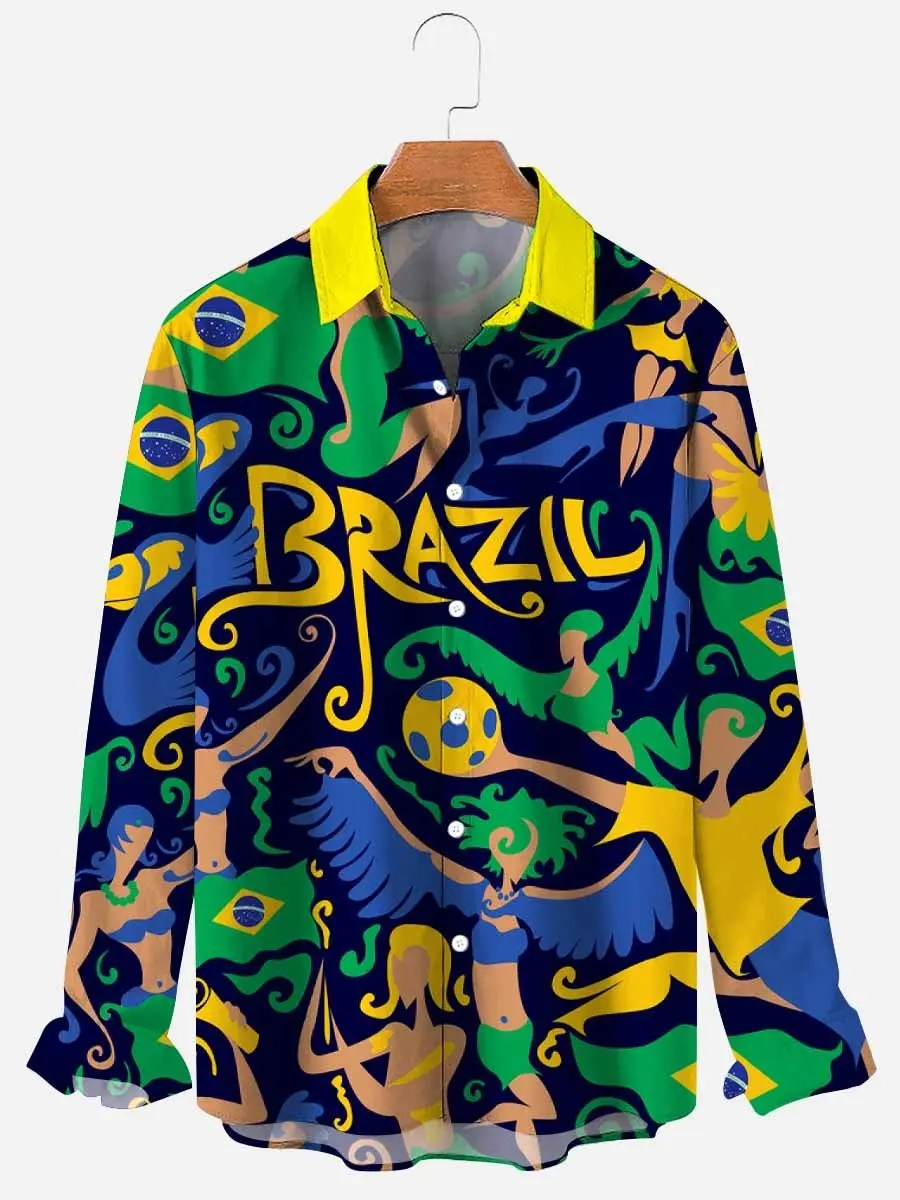 

Men's Brazil Print Long Sleeve Shirts