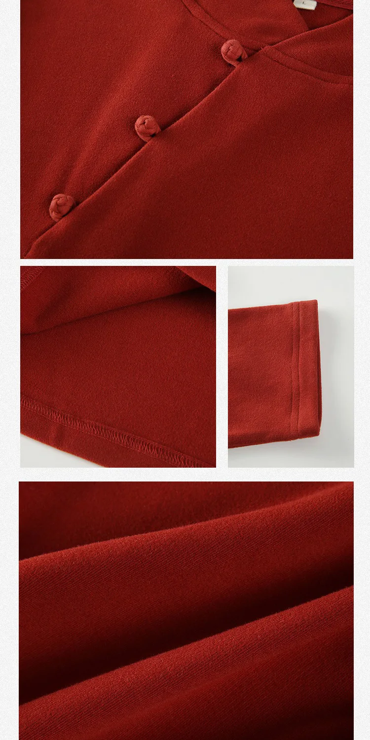 Рубашка в китайском стиле женские зимние топы с воротником-стойкой многослойные