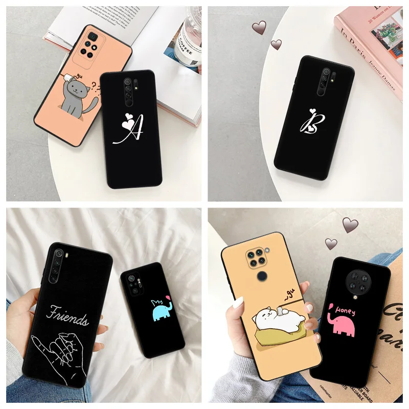 

Girls Bff Best Friends Forever Silicone Black Phone Cases for Redmi Note 9 9T 9S 8T 7 8 Pro 6 6A 8A 7A 9A 9C 9i K40 S Soft Cover