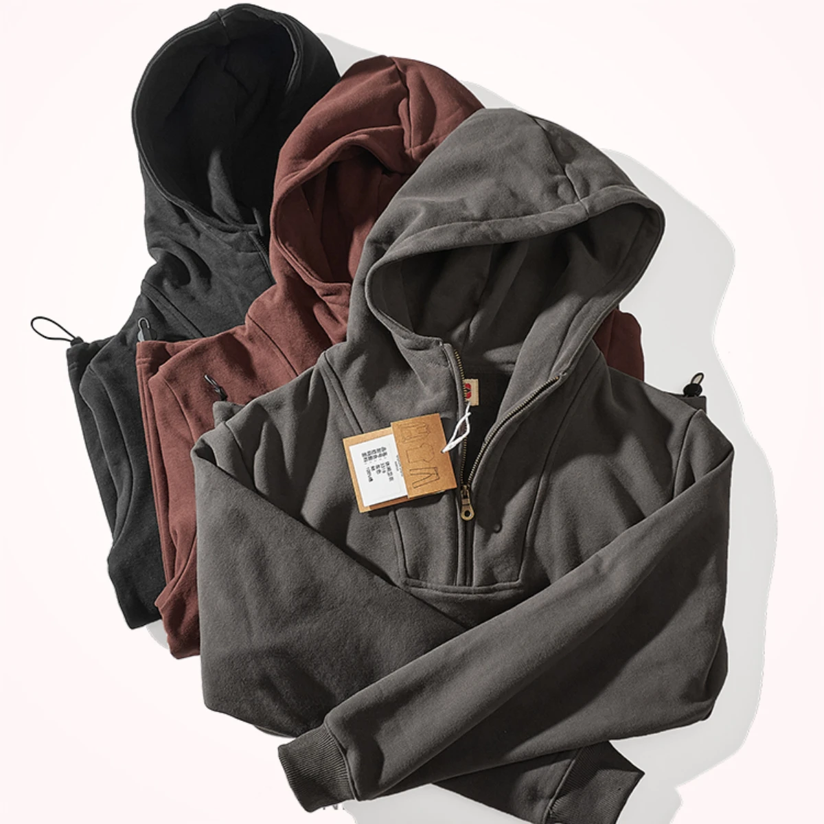 

Плотный однотонный простой осенне-зимний Свободный пуловер с капюшоном шапка в американском стиле утепленный махровый плюшевый свитер Мужская мода