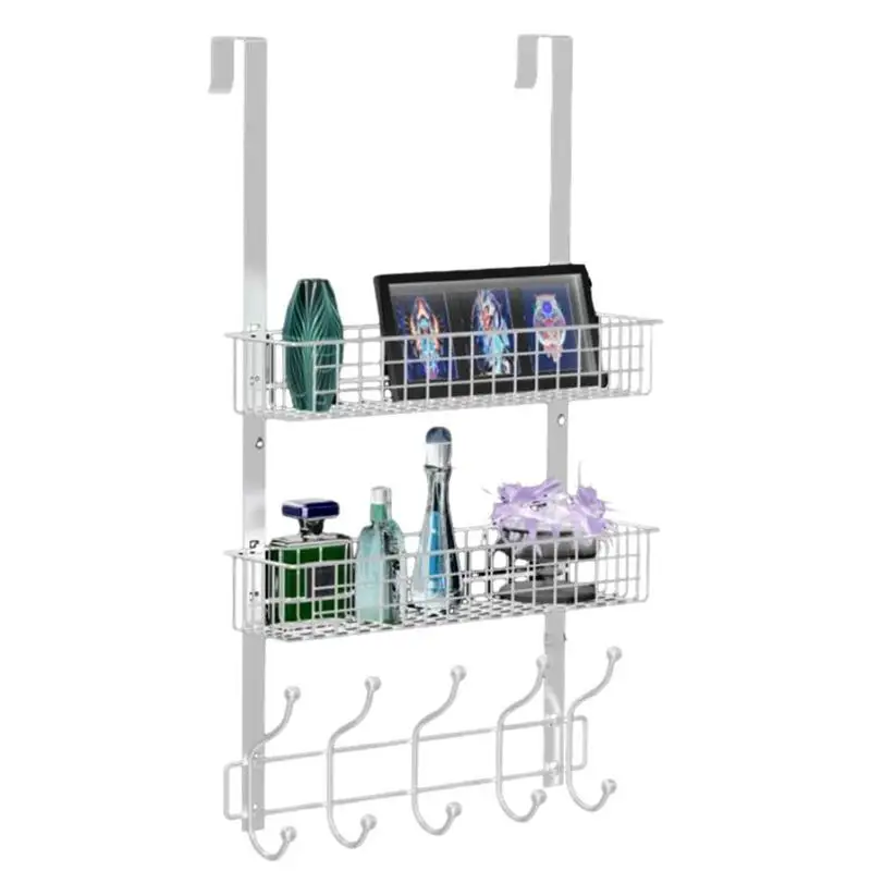 

Door Towel Rack Nail-Free Coats Hats Holder Hardware Hooks Home Storage Arrangement Of Hooks For Bathroom Bedroom Living Room