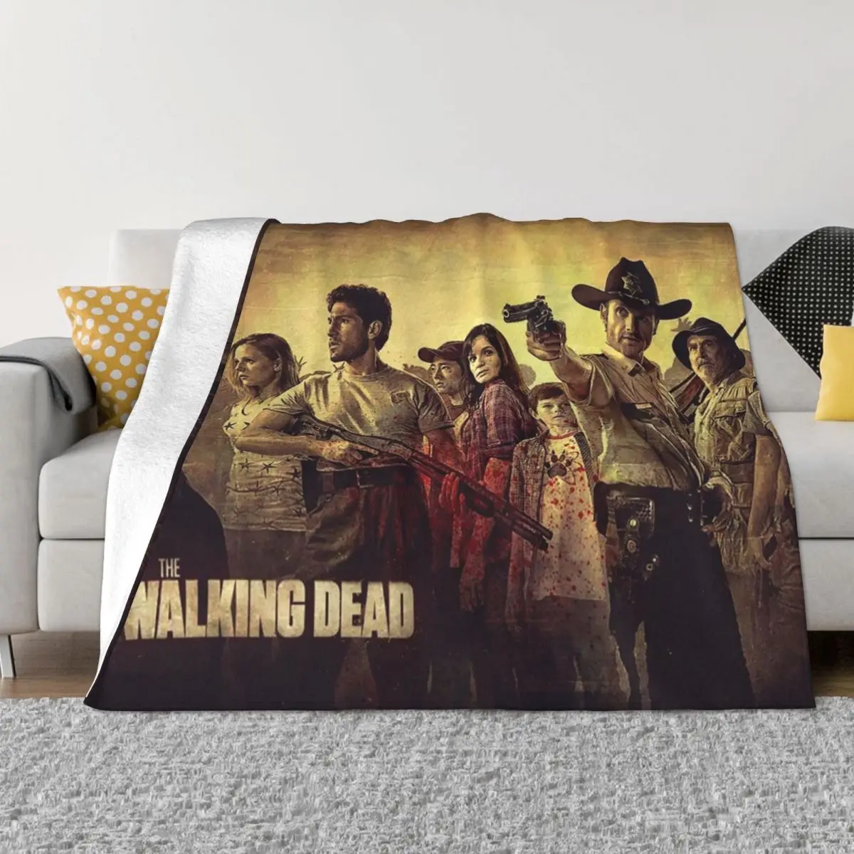 

The Walking Dead Blankets Fleece Summer Air Conditioning Horror Zombies Rick Grimes Throw Blankets for Bedding Plush Thin Quilt
