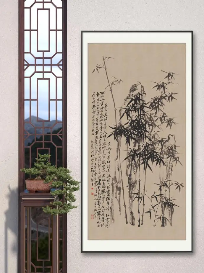 

Copy ancient Chinese Painting Qing Dynasty ZhengBanqiao Bamboo Stone wall art decor room decor aesthetic canvas