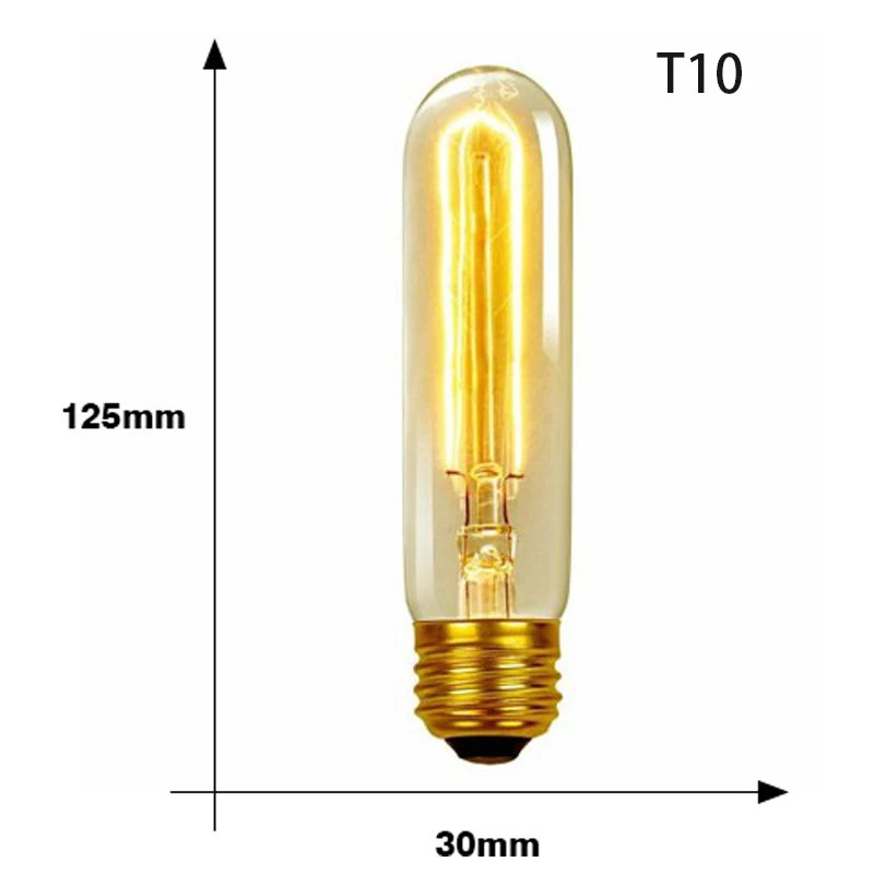 Лампа накаливания Retro Edison E27 220 В 40 Вт ST64 G80 G95 T10 T45 T185 A19