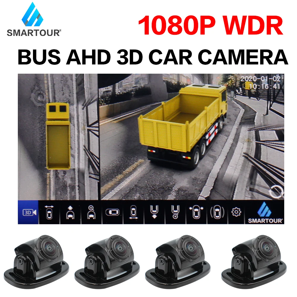 

3D 360 Degree Car Multi-angle Truck Rear View Camera 4CH DVR SVM Bird Eye Surround View Parking System AHD For RV Bus Van