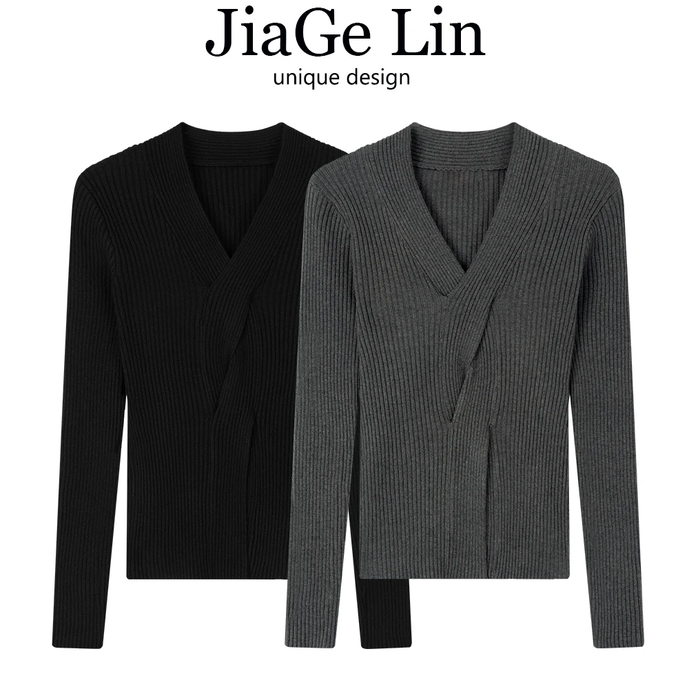 Jiagelin корейская серия Sense of Atmosphere с v-образным вырезом на талии облегающая