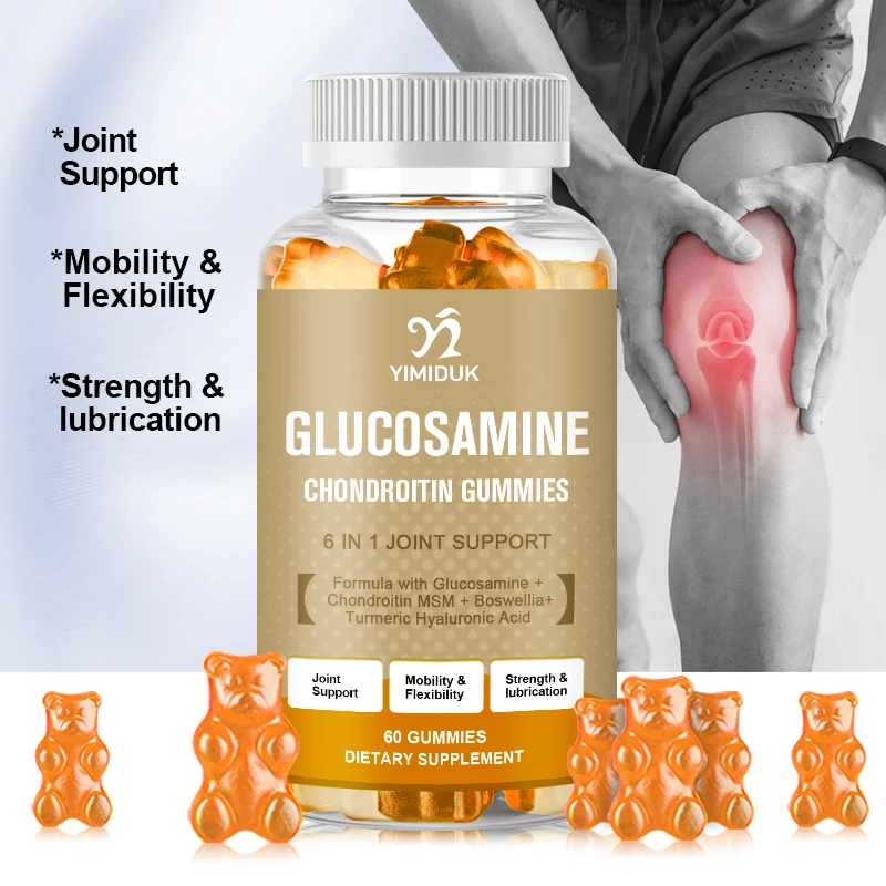 

Glucosamine Chondroitin Gummies MSM Triple Strength Bones Joints Supplements, Joints Cartilage Health, Muscle & Nerve Pain Anti