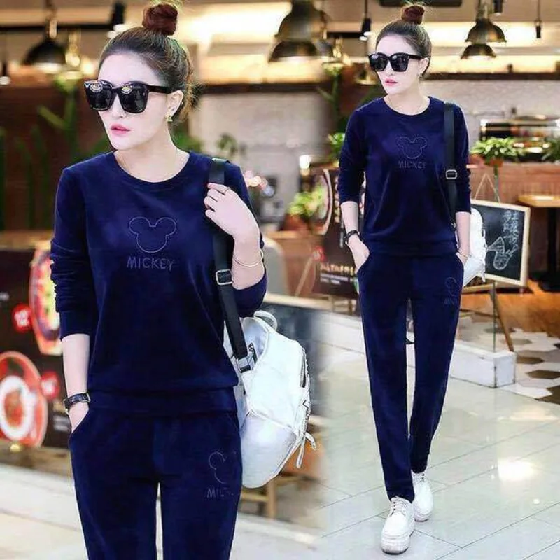 Женские золотистые бархатные спортивные костюмы верх и брюки комплект из двух