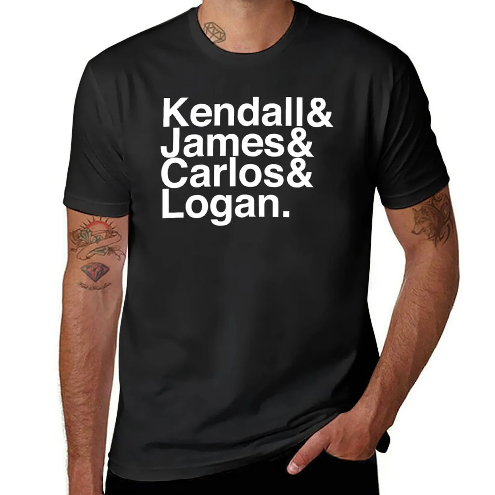 Футболка Big Time Rush Helvetica List с принтом животных для мальчиков Эстетическая одежда