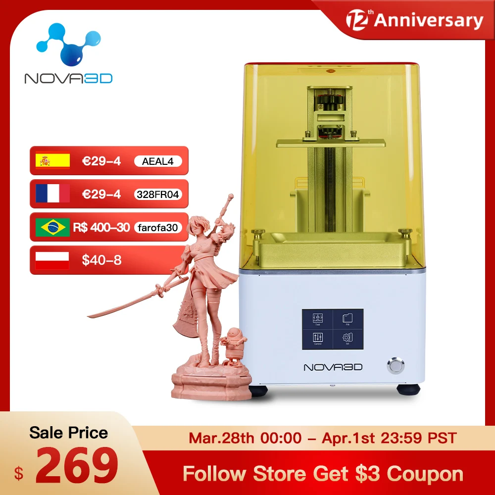 Cheap 2021 أحدث طابعة نوفاثلاثية الأبعاد بيني5 ثلاثية الأبعاد 6.08 بوصة شاشة أحادية اللون LCD UV الراتنج النماذج الأولية السريعة ثلاثية الأبعاد طباعة MSLA ...