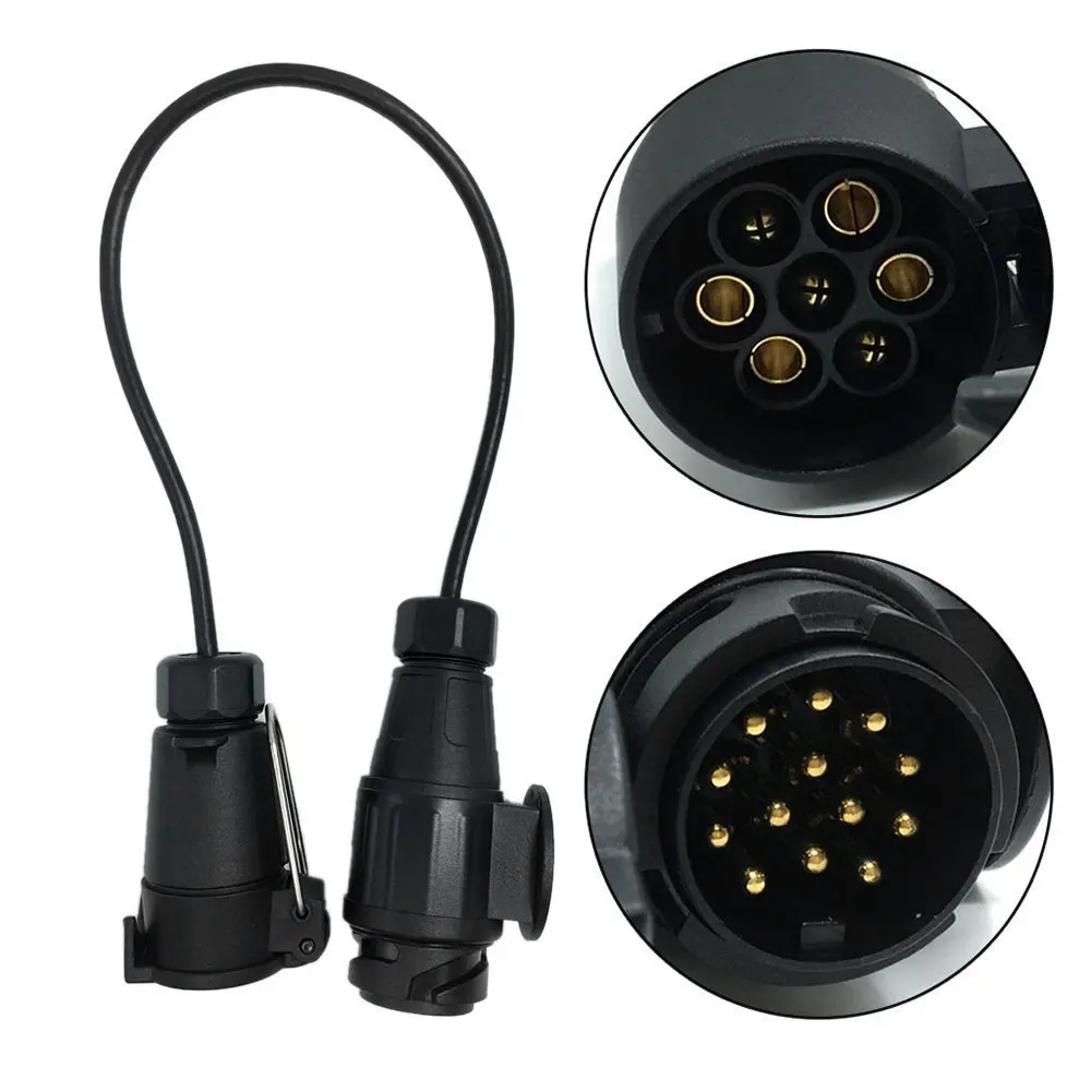 Автозапчасти, европейская вилка прицепа, от 13 до 7 контактов, удлинитель, вилка, подключение проводного прицепа, адаптер