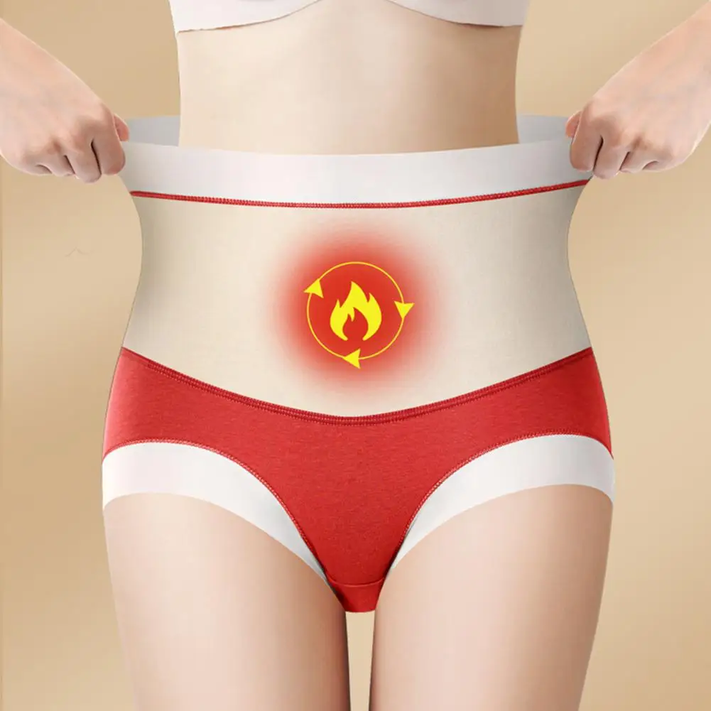 

Женские эластичные теплые зимние трусики контрастных цветов с высокой талией