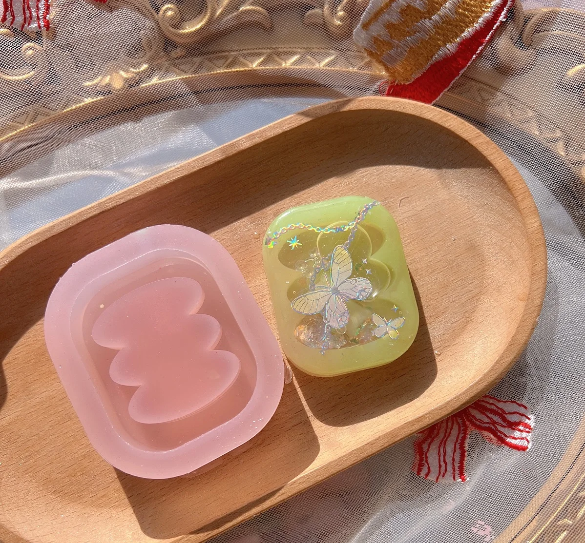 Фоторамка милая Прямоугольная с блестящим песком