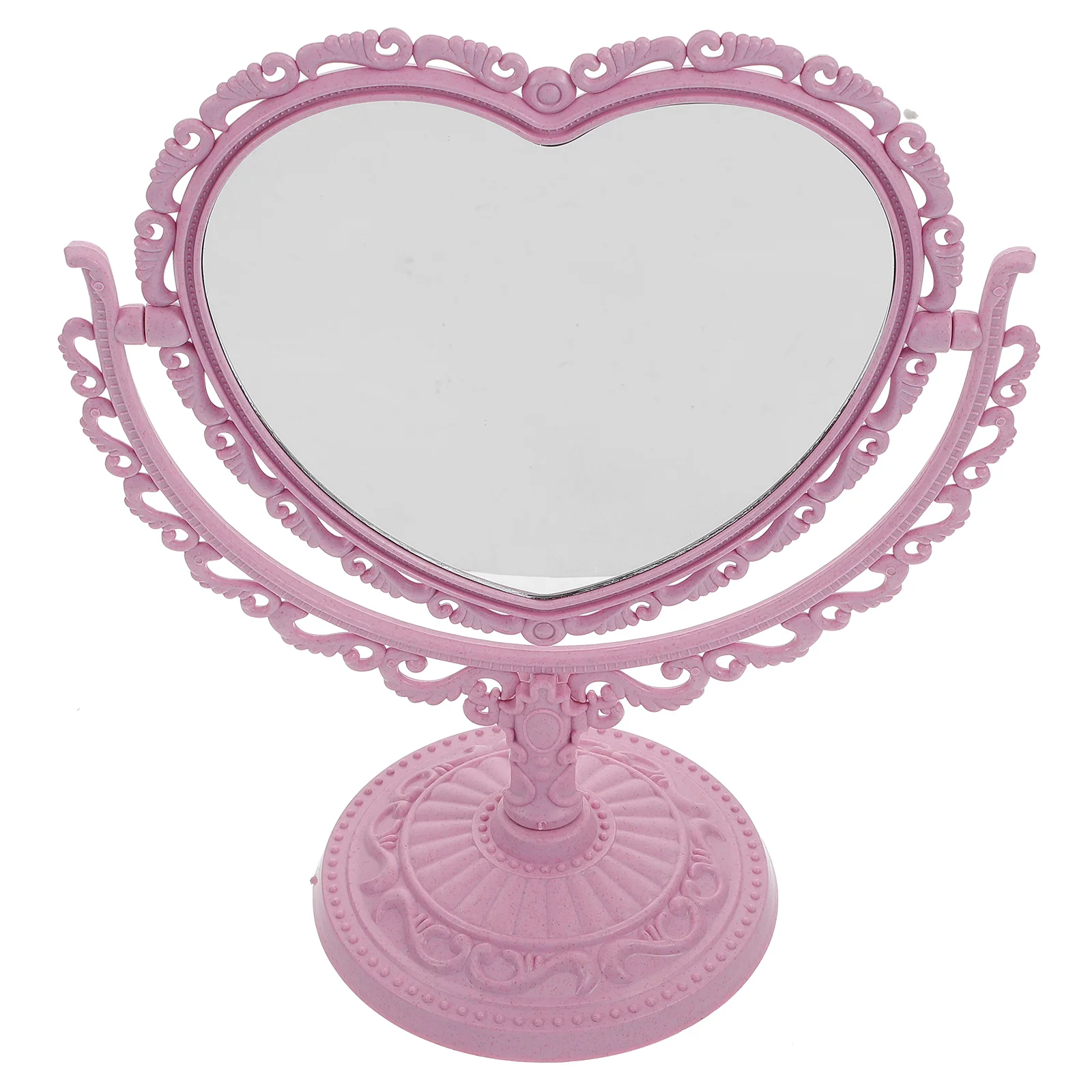 

Mirror Makeup Heart Decor Vintagestand Tabletop Room Vanity Desk Table Shaped Desktop Standing Coquettefor Swivel 360 Sided