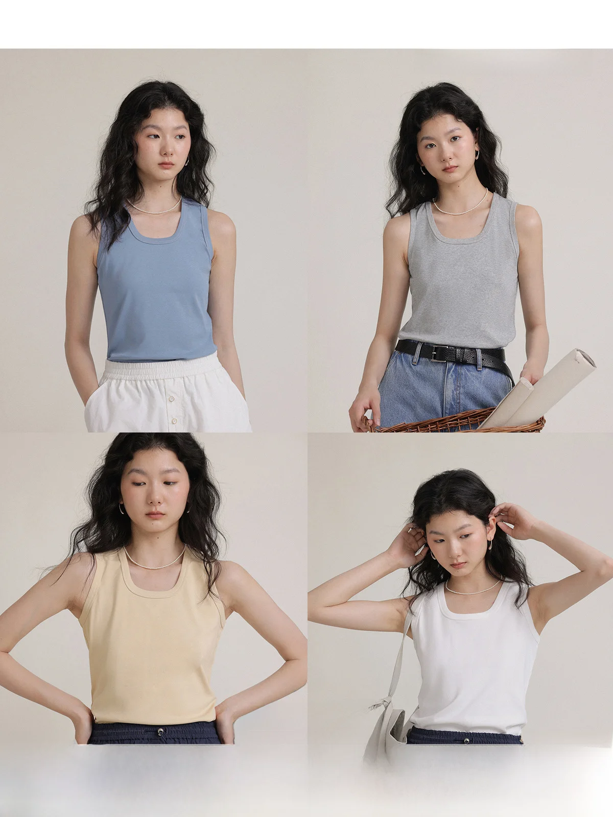 Многоцветный Трикотажный жилет Nicepeople2023ss с U-образным вырезом