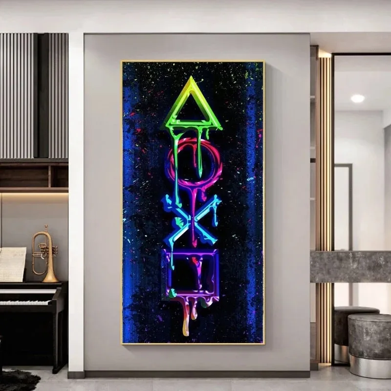 Картина на холсте Игровая приставка в стиле граффити