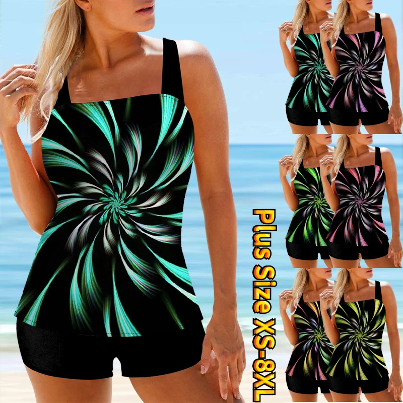 

Винтажные танкини, купальники, свободные купальники, женский купальник с высокой талией, женский купальный костюм из двух предметов, пляжная одежда с принтом бабочки