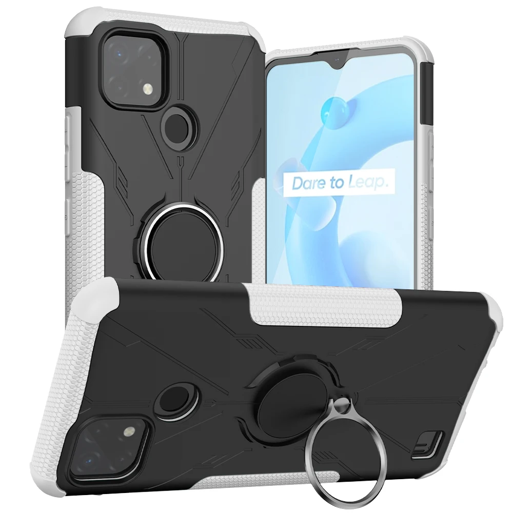 

With Ring Armor Case For Realme C20 Magnetic Car Hold Shockproof Phone Case Cover Realme C21y/Realme C25Y/Realme 8 Pro/Realme 8i