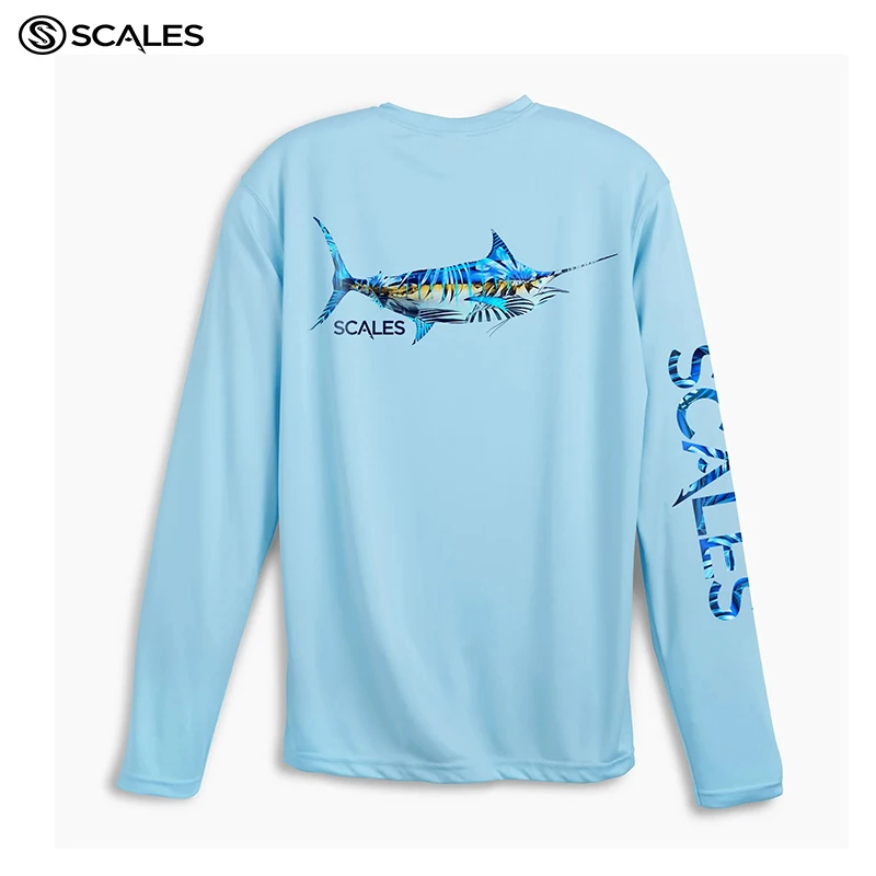 SCALES  Fishing Shirts USA Upf 50 Uv  Fishing Clothes Men Long Sleeve Sweatshirts Summer Sports Breathable Tops Camisa Pesca enlarge