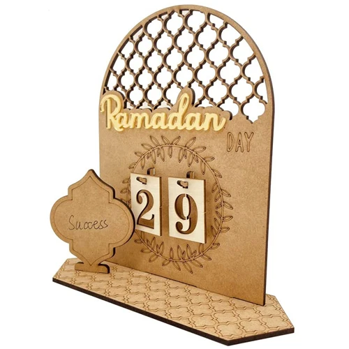 

New Eid al-Fitr DIY Countdown Calendar Ornament Wooden Eid Ramadan Kareem Prayer Home Decoration Gift Islamic Muslim Ornament