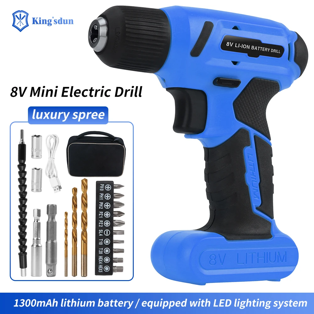 

Electric Screwdriver 10n.m High Torque Electric Drill 1300mAh Large Capacity Rechargeable Screwdriver Set Home Improvement Tools
