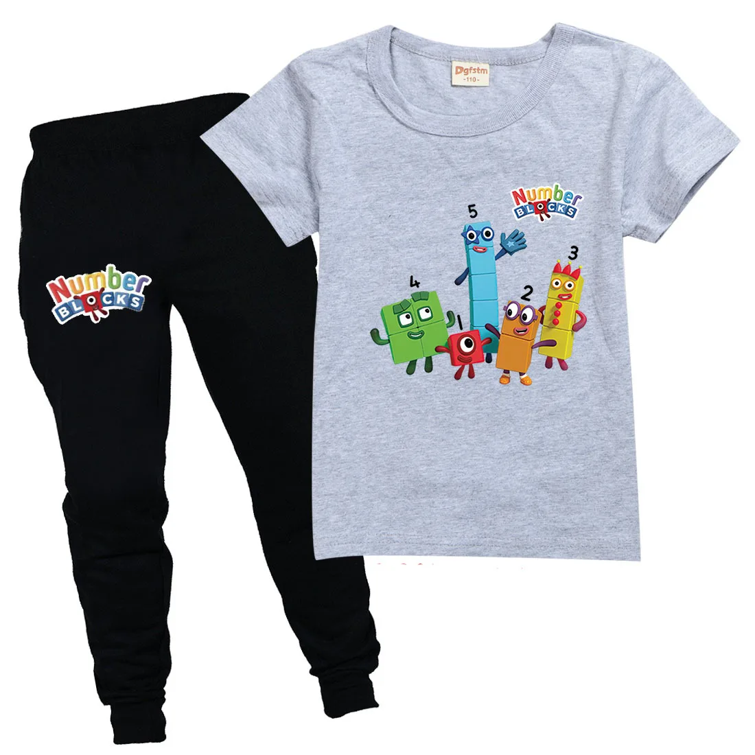 

Graphic Number Blocks Clothes Set Kids Short Sleeve T-shirts and Pants 2Pcs Sets Toddler Girls Outfits Baby Boys Summer Clothing