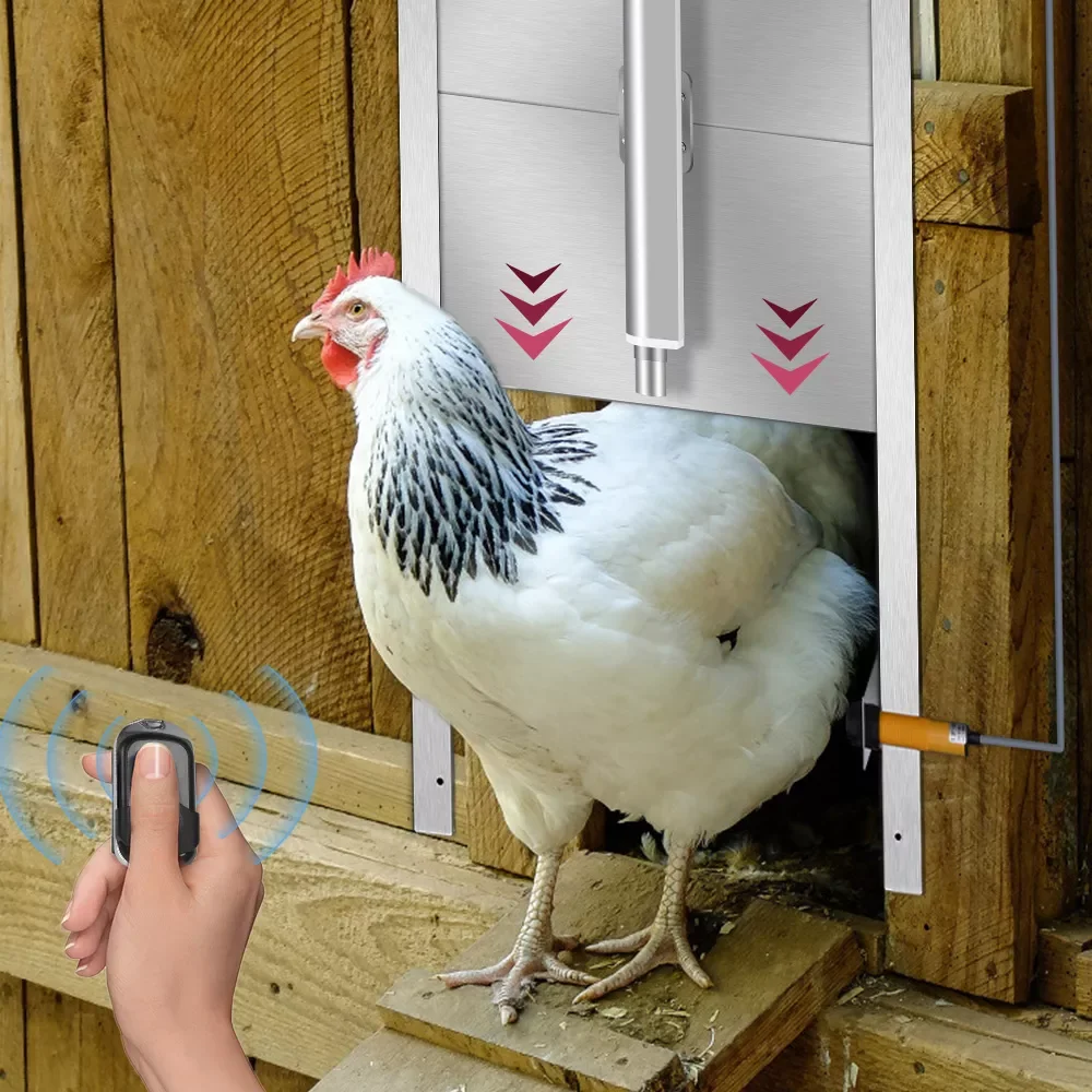 

Automatic Chicken Door Coop Opener Kit Rainproof Timer Controller Sensor Induction Pets Door opening Sensor Automatic Opener Set