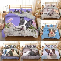 zeimon bulldog bedding set pet puppy dog comforterduvet cover cartoon bedclothes animal printed home textiles for girls cute