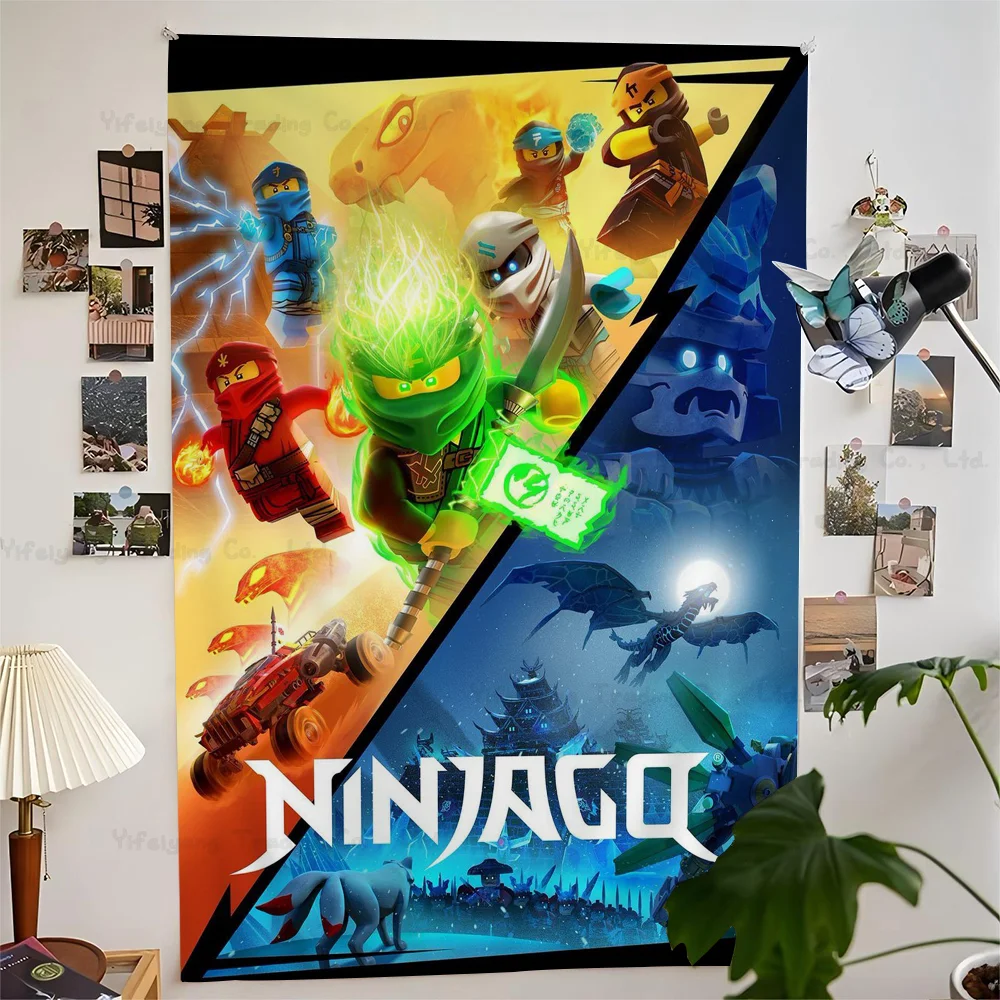 Cool Cartoon-N-Ninjago Printed Large Wall Tapestry Hanging Tarot Hippie Rugs Dorm Home Decor