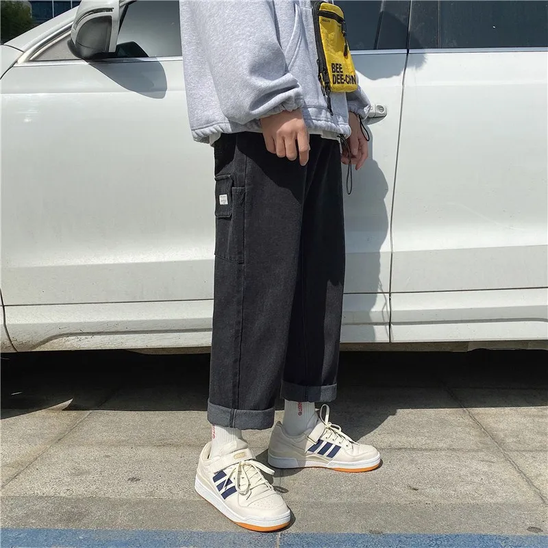 New Straight Jeans Men Loose Trend Wild Simple Design High Quality Comfortable Retro Wide Leg Pants Fashionable Men's Streetwear