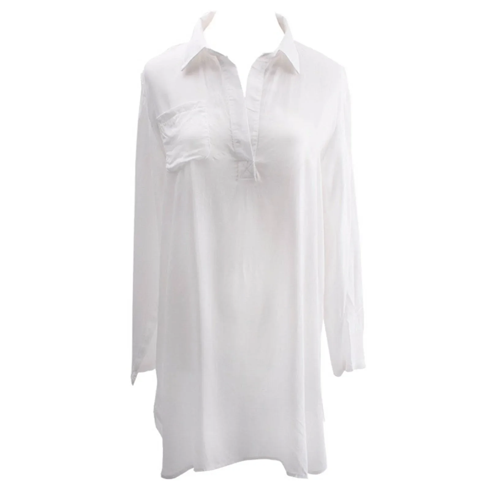 Пляжная рубашка женский купальник однотонный рукав летучая мышь свободные