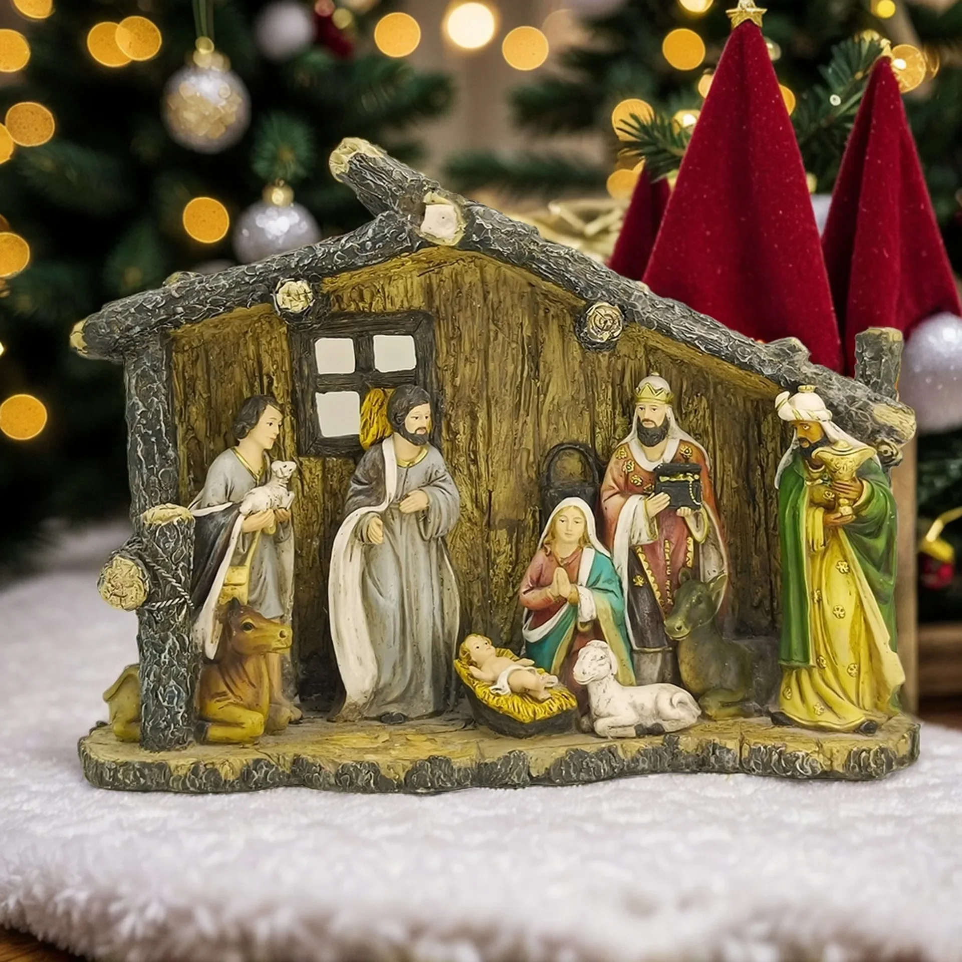 Witt Sacred Home украшения из смолы Рождественский дом яслей религиозные христианские