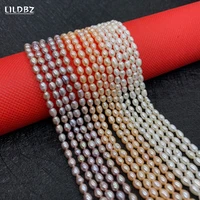 natural freshwater pearl beads aa grade high quality rice shaped through hole jewelry making diy necklace bracelet accessories