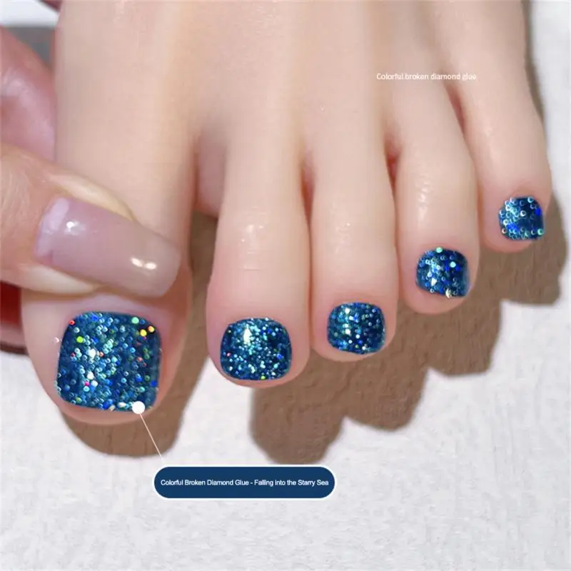 

8colors Broken Diamond Nail Polish Gel Glitter Phototherapy Glue Colorful Broken Drill Sequin Soak Off UV LED Nail Art Manicure