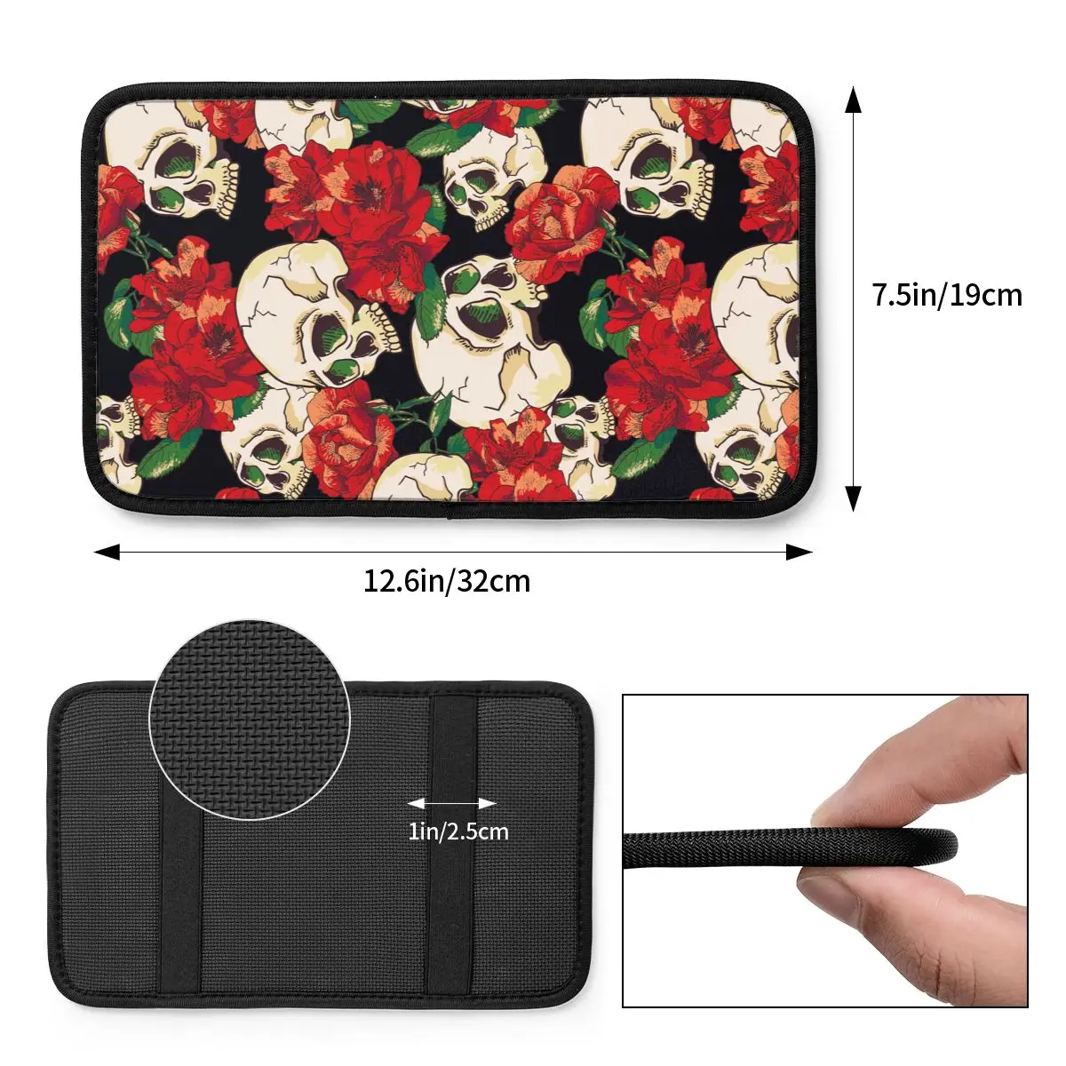 Чехол для автомобильного подлокотника кожаный коврик с цветочным рисунком