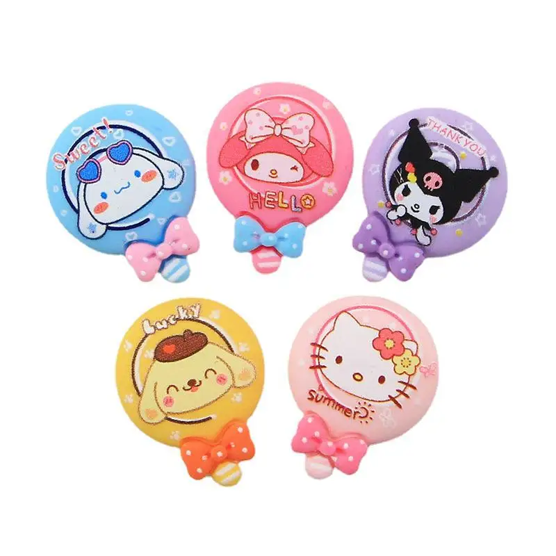 

10Pcs Kawaii Anime Sanrios Inkjet Cartoon Balloon DIY Cream Gum Phone Shell Patch Creative Cute Hairpin Resin Accessories Toys