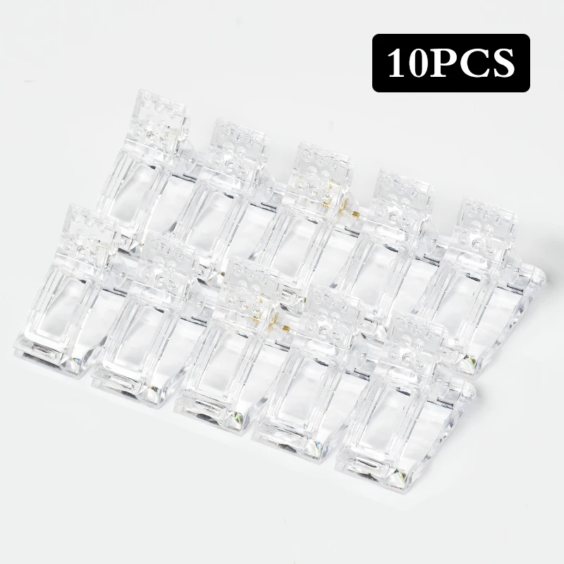 

1/5/10Pcs Acrylic Nail Clip Transparent Quick Building Nail Tips Clips Fingernail Extension UV Clamps Manicure Nail Art Tool