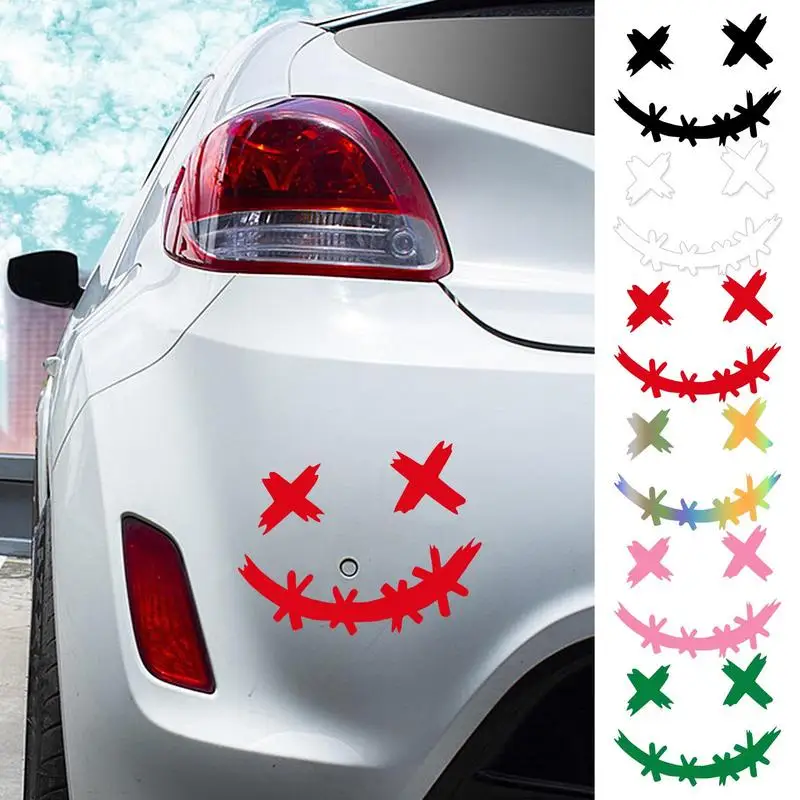 

Автомобильная наклейка Smile, высококачественные забавные наклейки с улыбкой, эмоциями, забавными улыбками, светоотражающие и водонепроницаемые автомобильные наклейки