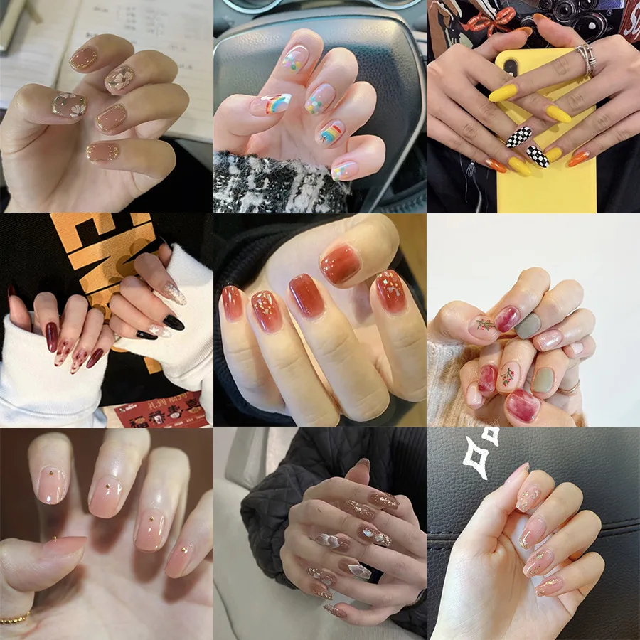 

Almond Oval Sharp False Nail Thin High Heel Pink Rose Tip Full Set of Gel Nail Daily Nail Wearing Art