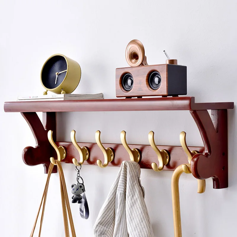 Buy Clothes Wood Coat Rack Wall Dressing Room System Bathroom Wall Rack Laundry Storag Bedroom Furniture Perchero Storag Shelf