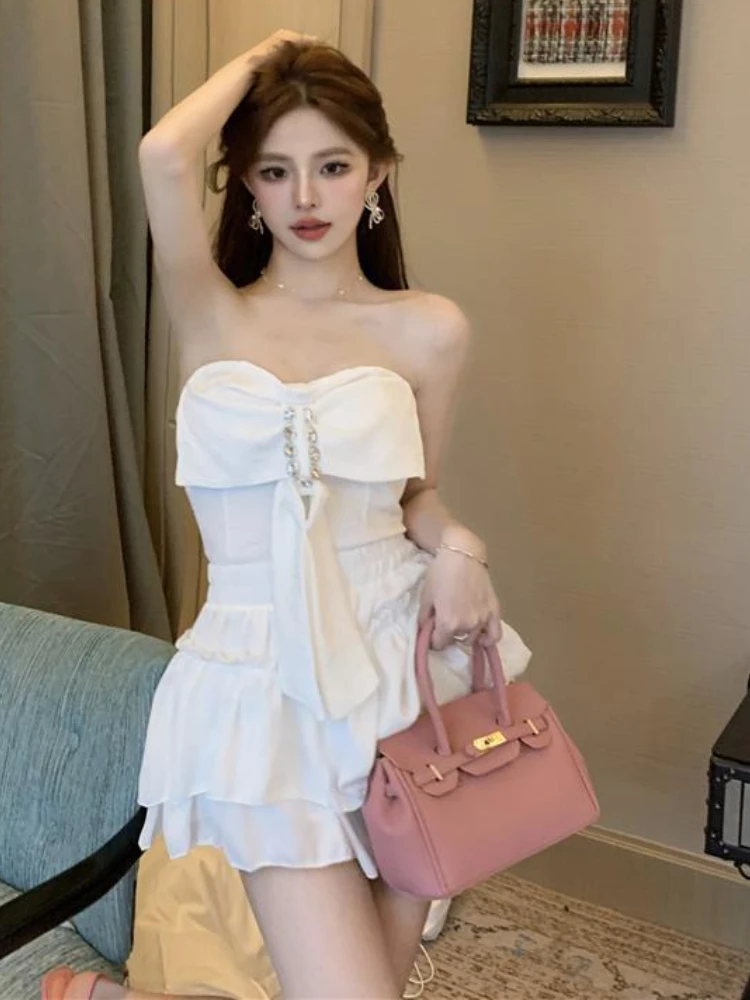 Кроп-топ женский с открытой спиной пикантная модная майка на бретельках туника в