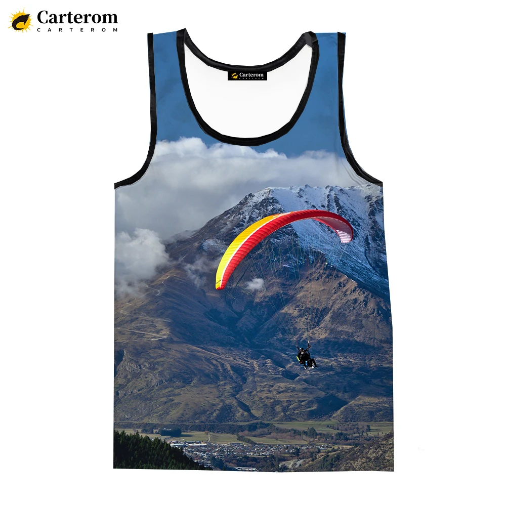 

Футболка мужская без рукавов, модная параплана, топ с цифровой печатью, пляжный топ с 3D принтом, большие размеры, на лето